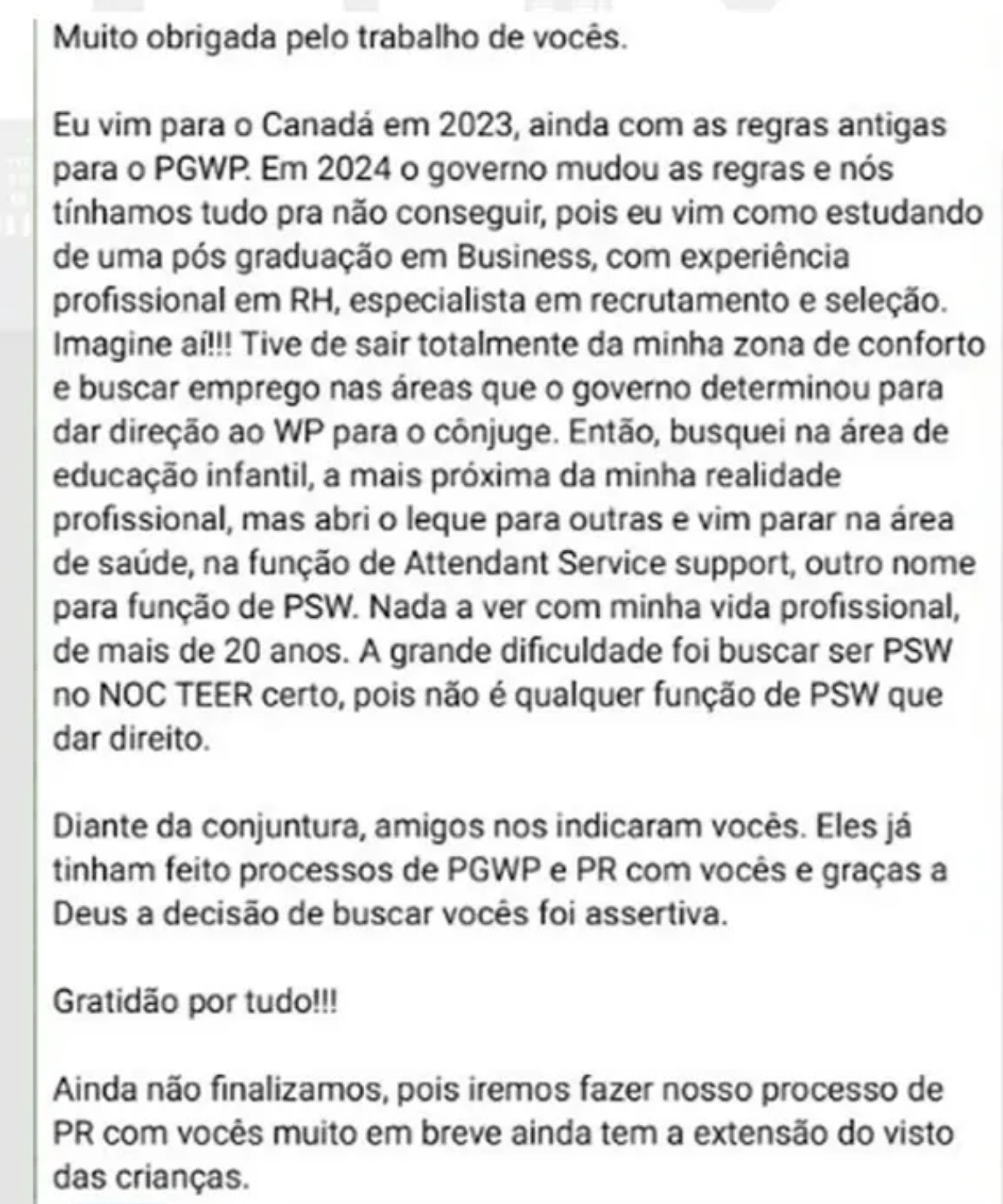 Depoimento de cliente — Fevereiro 2026